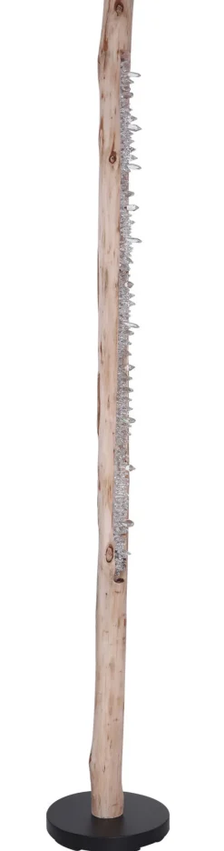 GLOBO LED Stehlampe FELICITAS 151 cm schwarz /Holz