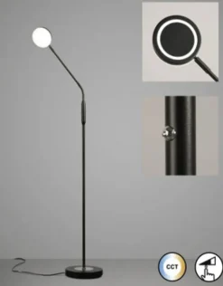 GLOBO LED Stehlampe SILVIO, Metall/Kunststoff, 173 x 52 cm Schwarz/Weiß