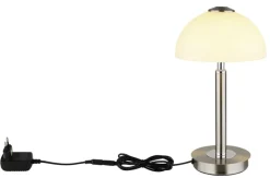 GLOBO LED Tischlampe ULDIN 31 cm nickelfarbig