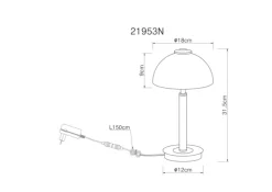 GLOBO LED Tischlampe ULDIN 31 cm nickelfarbig