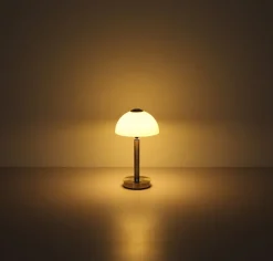 GLOBO LED Tischlampe ULDIN 31 cm nickelfarbig