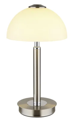 GLOBO LED Tischlampe ULDIN 31 cm nickelfarbig