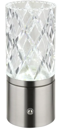 GLOBO LED Tischleuchte LUNKI nickelfarbig