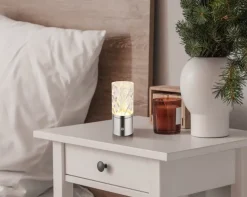 GLOBO LED Tischleuchte LUNKI nickelfarbig