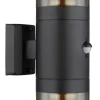 GLOBO Retrofit Außenwandleuchte XELOO B 2-flg schwarz /rauchfarbig