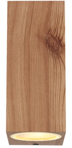 GLOBO Retrofit Außenwandleuchte VERONIKA 15 cm eckig /Holzoptik