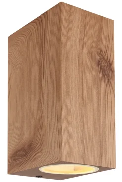 GLOBO Retrofit Außenwandleuchte VERONIKA 15 cm eckig /Holzoptik