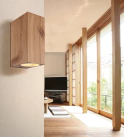 GLOBO Retrofit Außenwandleuchte VERONIKA 15 cm eckig /Holzoptik