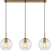 GLOBO Retrofit Balkenpendel ADARA 3-flg messingfarbig /Klarglas