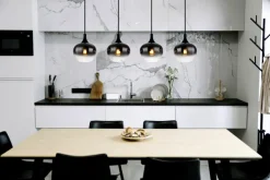 GLOBO Retrofit Balkenpendel MAXY 4-flg schwarz /Rauchfarbig