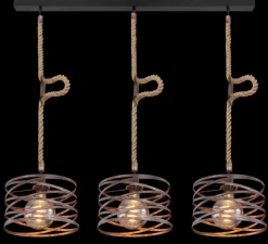 GLOBO Retrofit Balkenpendel MARCO 115 cm rostfarbig