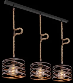 GLOBO Retrofit Balkenpendel MARCO 115 cm rostfarbig