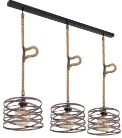 GLOBO Retrofit Balkenpendel MARCO 115 cm rostfarbig