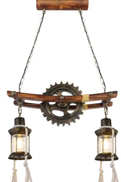 GLOBO Retrofit Balkenpendel ABELLA 2-flg antik