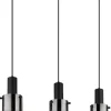 GLOBO Retrofit Balkenpendel FLORENTINA 3-flg schwarz /Rauchglas