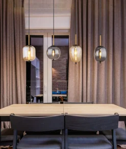 GLOBO Retrofit Balkenpendel BLACKY 4-flg schwarz /rauchfarbig amber