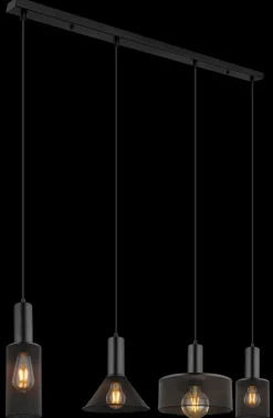 GLOBO Retrofit Balkenpendel JEDD 4-flg schwarz