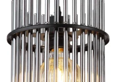 GLOBO Retrofit Balkenpendel GORLEY 4-flg schwarz /rauchfarbig