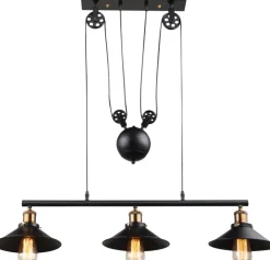 GLOBO Retrofit Balkenpendel LENIUS 3-flg messingfarbig