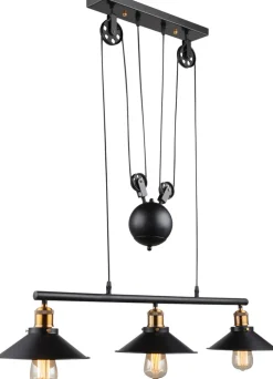 GLOBO Retrofit Balkenpendel LENIUS 3-flg messingfarbig