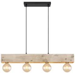 GLOBO Retrofit Balkenpendel ADALIE 80 cm schwarz /Holz