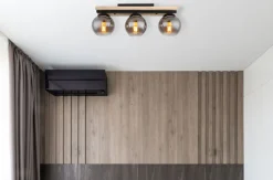 GLOBO Retrofit Deckenlampe CONNI 60 cm Holz /grau