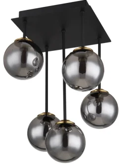 GLOBO Retrofit LED Deckenlampe JORGE schwarz /rauchfarbig