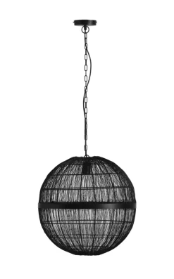 GLOBO Retrofit Pendelleuchte HERMI II 50 cm schwarz