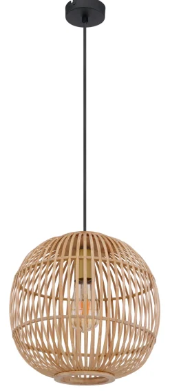 GLOBO Retrofit Pendelleuchte HILDEGARD 30 cm Bambus