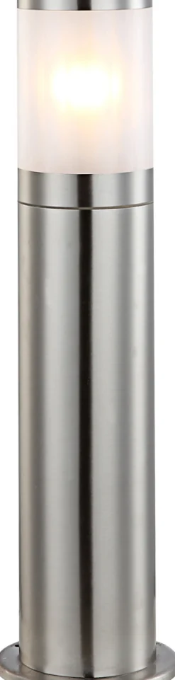 GLOBO Retrofit Sockelleuchte XELOO 50 cm Edelstahl