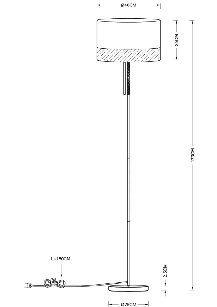 GLOBO Retrofit Stehleuchte CHIPSY beige /Holzdekor