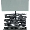 GLOBO Retrofit Tischlampe JAMIE schwarz /grau