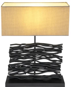 GLOBO Retrofit Tischlampe JAMIE schwarz /grau