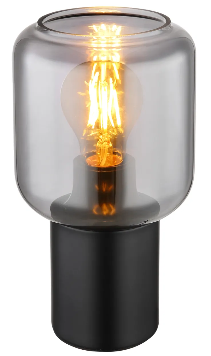 GLOBO Retrofit Tischlampe NINJO schwarz /rauchfarbig