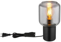 GLOBO Retrofit Tischlampe NINJO schwarz /rauchfarbig