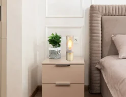 GLOBO Retrofit Tischlampe ANNIKA messingfarbig /amber