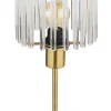 GLOBO Retrofit Tischlampe GORLEY 37 cm goldfarbig /opal