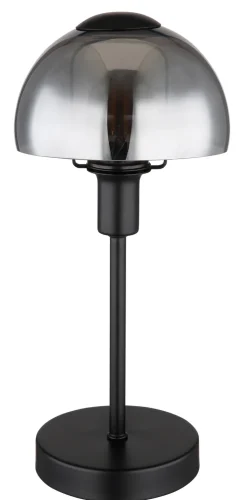 GLOBO Retrofit Tischlampe KOKKINI schwarz-goldfarbig /rauchfarbig