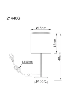 GLOBO Retrofit Tischlampe BENSON 40 cm nickelfarbig /weiß