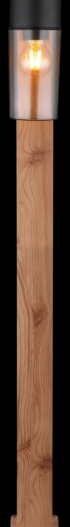 GLOBO Retrofit Wegeleuchte ETSI 100 cm Holzoptik