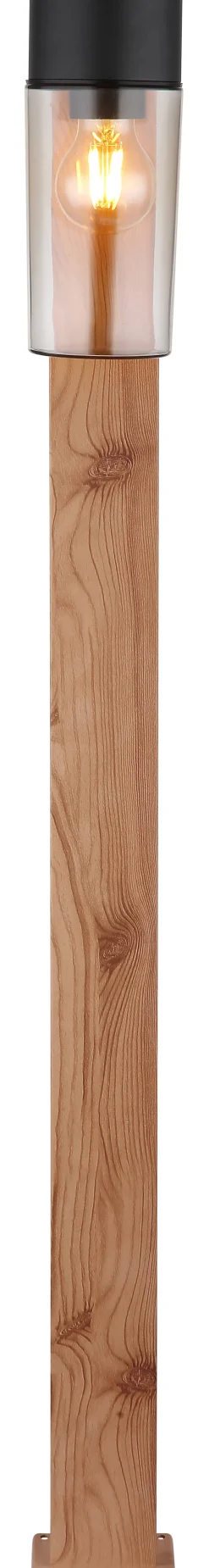 GLOBO Retrofit Wegeleuchte ETSI 100 cm Holzoptik