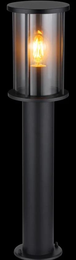 GLOBO Retrofit Wegeleuchte GRACEY 60 cm schwarz /rauchfarbig