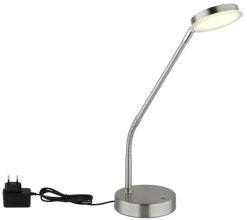 GLOBO Schreibtischlampe Silvio, Metall/Kunststoff, 13 x 43 x 53,5 cm Alu-/Nickelfarbig