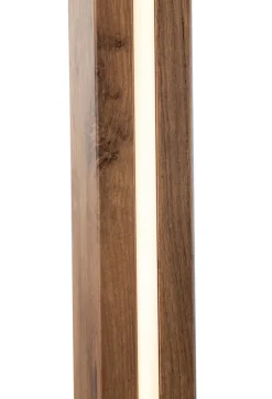 GLOBO Stehlampe FOREST, Holznachbildung/Textil/Metall, 150 x 40 x 27 cm Braun/Beige/Silberfarbig