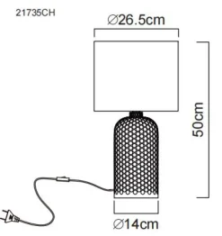 GLOBO Tischlampe SOFIA, Glas/Textil, Höhe 50 cm, E27, Schutzklasse 2, IP20, Beige