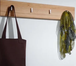 Hakenleiste VICENZA 80 x 17 cm Kernbuche massiv natur geölt