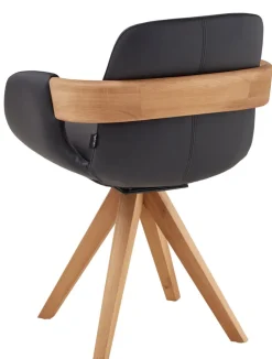 hartmann Esszimmerstuhl EMIL Kerneiche Natur / Leder schwarz