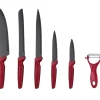 HATEX Küchenmesser Set 6-teilig rot matt