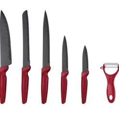 HATEX Küchenmesser Set 6-teilig rot matt