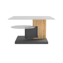 HAUKE HENDRIKS Couchtisch 80 x 80 cm Asteiche/ anthrazit